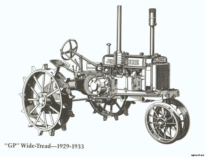 John Dere Model GP tractor illustration